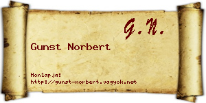 Gunst Norbert névjegykártya